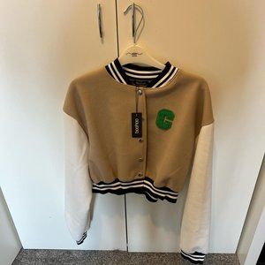 Boohoo Womens Tan and White Jacket